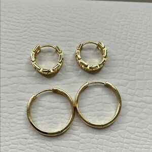 Elegant Gold Hoop Earrings Set